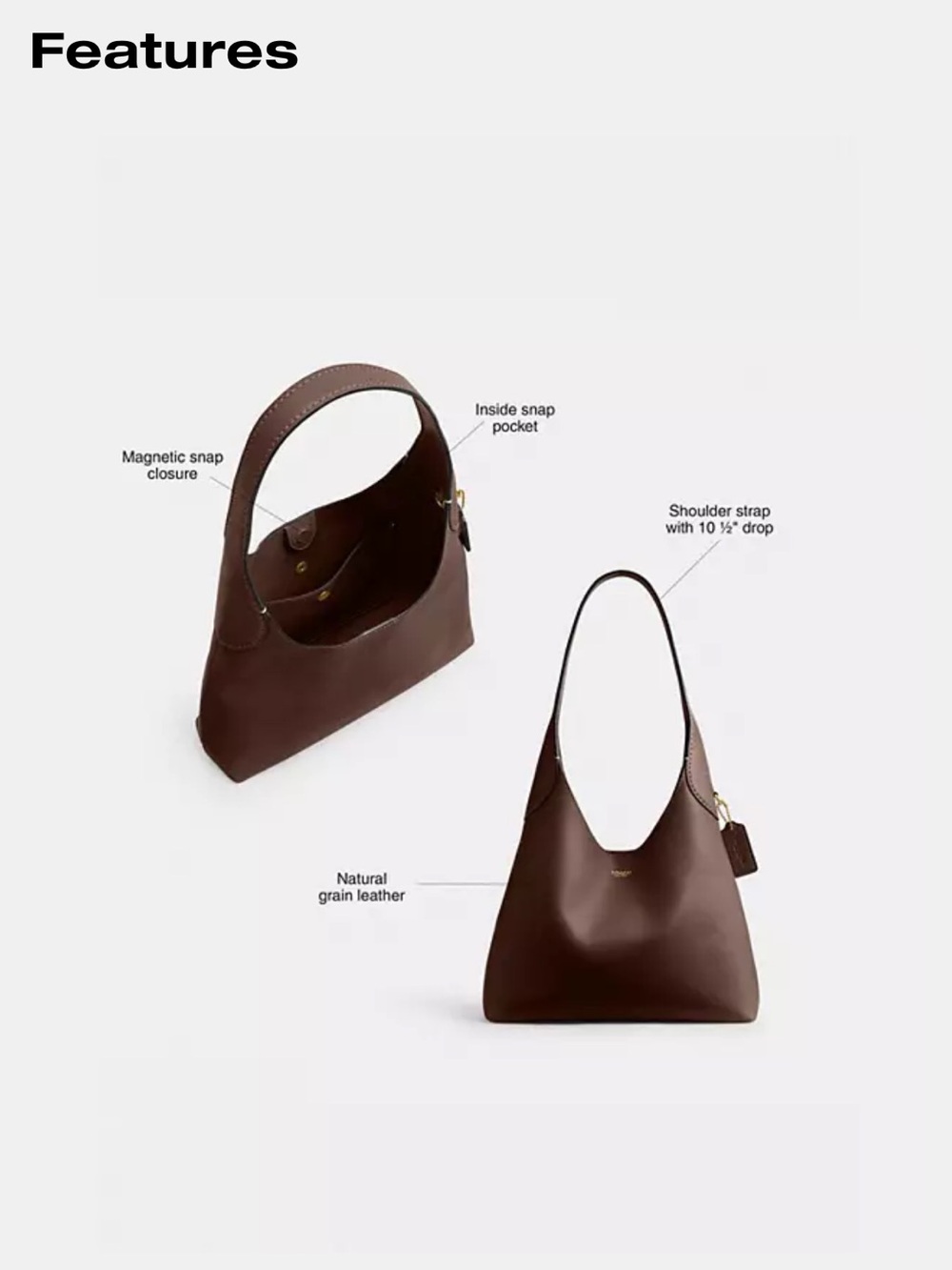 Coach Brooklyn Shoulder Bag 28 - Picture 10 of 12